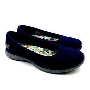 Skechers Flats Shoes Size 7 Women's Navy Blue Ballet Slip On Memory Foam